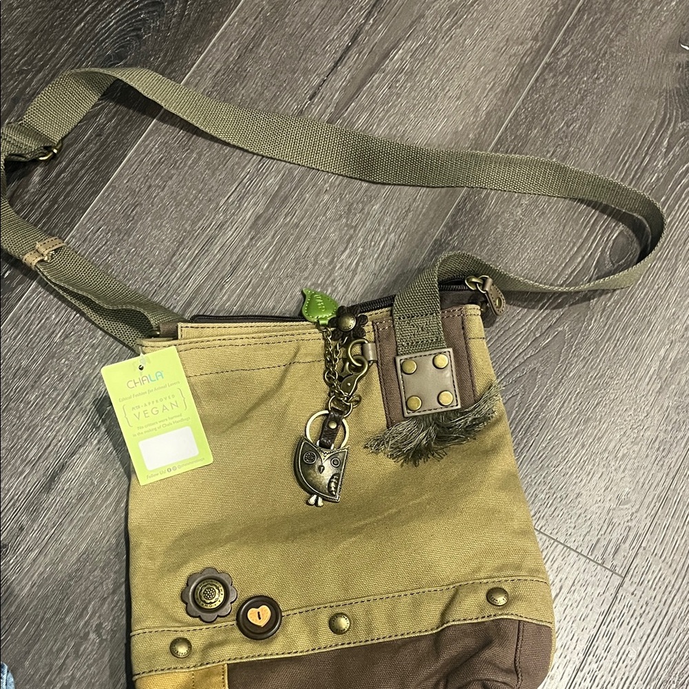 Chala Olive and Brown Shoulder Bag
